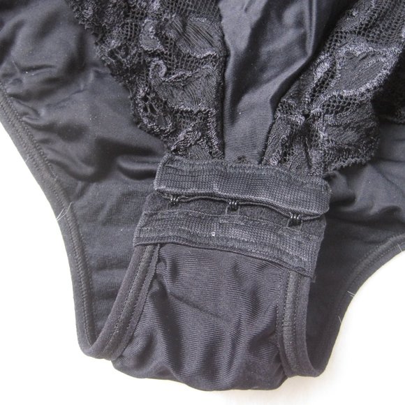 Sexy Black Lace Lingerie Bodysuit Padded Demi Bra Convertible Straps 36B M - Picture 5 of 10